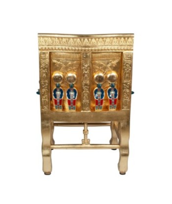 ORIGEN Home Decor Silla Faraón Egitpo Oro Mueble Auxiliar | Silla de suelo Marrón - 105x73x63cm
