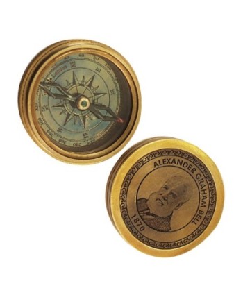 By SIGRIS Brújula De Colección De "Alexander Graham Bell - 1970" Decoración Náutico Colección World Map  Decor