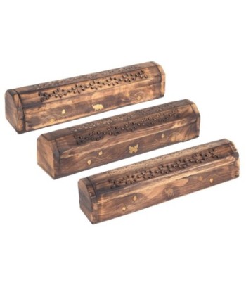 By SIGRIS Cajitas De Madera Para Quemar Incienso Incluye 3 unidades Regalo Complementos Natura Colección India
