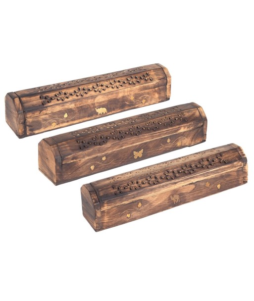 By SIGRIS Cajitas De Madera Para Quemar Incienso Incluye 3 unidades Regalo Complementos Natura Colección India
