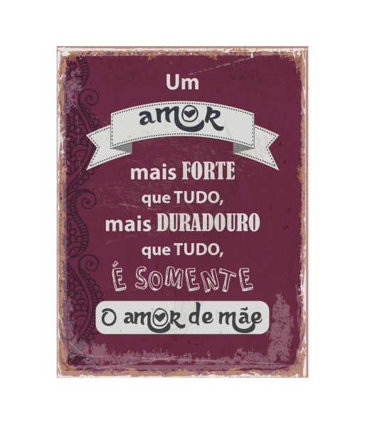 ORIGEN Home Decor Adornos pared portugues Placas Metal | Placa de Metal Rojo Rectangular - 33x25x1cm