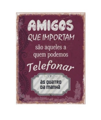 ORIGEN Home Decor Adornos pared portugues Placas Metal | Placa de Metal Rojo Rectangular - 33x25x1cm