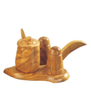 By SIGRIS Salero, Aceitera Y Pimentero Con Base Para Cocina  Utensilios Colección Rústico Signes Grimalt Decor