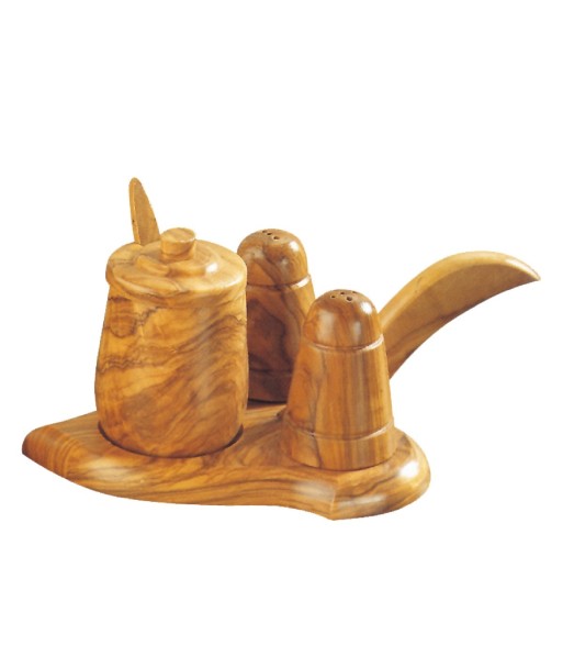 By SIGRIS Salero, Aceitera Y Pimentero Con Base Para Cocina  Utensilios Colección Rústico Signes Grimalt Decor