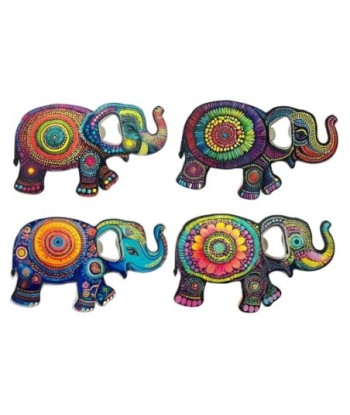 Abridor de Botellas Elefante Decorativo, Diseño Único, Ideal para Regalos y Uso Diario, Set de 4 Abrebotellas
