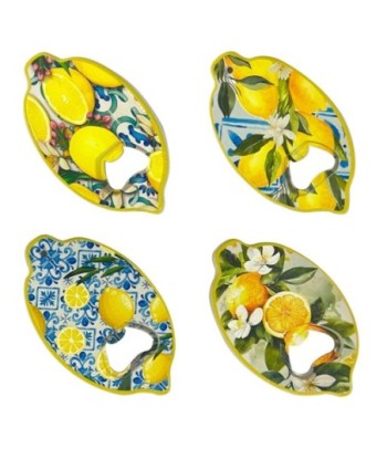 Abridor de Botellas Original, Diseño Limones, Set de 4 Piezas, Ideal para Cocina, Bar, Regalo Creativo