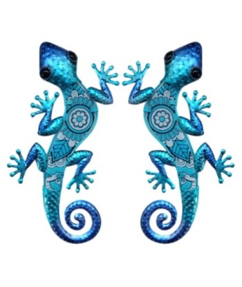 Adorno de Pared Lagarto Tropical para Jardín, Decoración Original de Metal, Figura de Lagarto en Diseño Único,