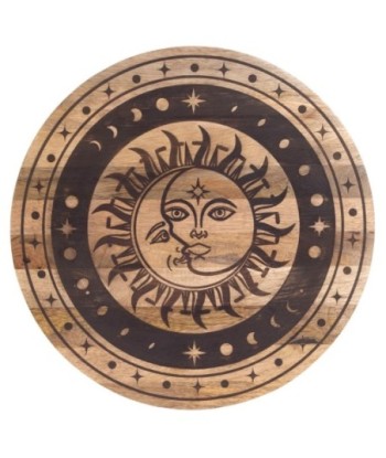 Adorno de Pared Sol y Luna, Decoración Bohemia para Hogar, Arte Etnico Madera, Decoración de Jardín, Regalo Original