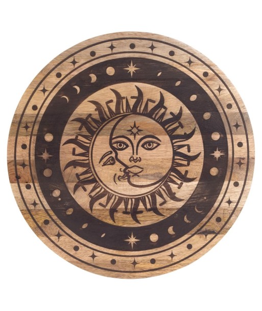 Adorno de Pared Sol y Luna, Decoración Bohemia para Hogar, Arte Etnico Madera, Decoración de Jardín, Regalo Original