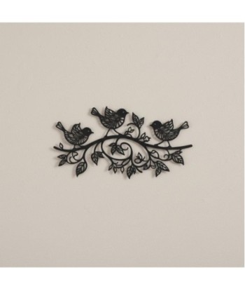 Decoración de Pared con Pájaros, Arte Metálico para Interiores y Exteriores, Diseño Etnico, Adorno de Jardín