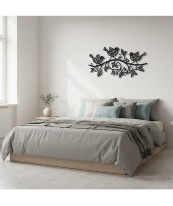 Decoración de Pared con Pájaros, Arte Metálico para Interiores y Exteriores, Diseño Etnico, Adorno de Jardín