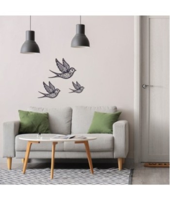 Set de 3 Adornos de Pared de Pájaros de Metal, Decoración Etnica para Jardín y Hogar, Diseño Moderno y Elegante