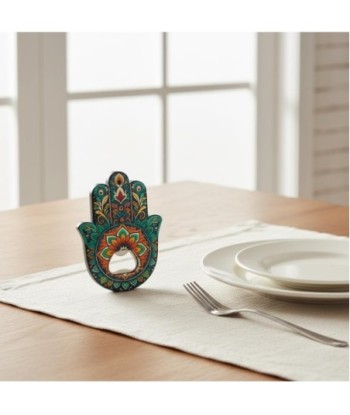 Abridor de Botellas Mano de Fátima, Set de 4 Diseños, Ideal para Cocina y Regalo, Utensilio Decorativo, Multicolor