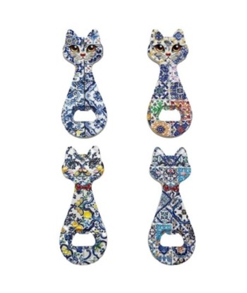 Abridor de Botellas Gato Divertido - Set de 4 Diseños Originales - Ideal para Cocina y Regalo - Utensilios Prácticos