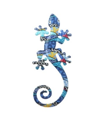 Adorno de Pared Lagarto Azul de Metal, Decoración Creativa para Hogar, Figura de Lagarto Moderno, Original y
