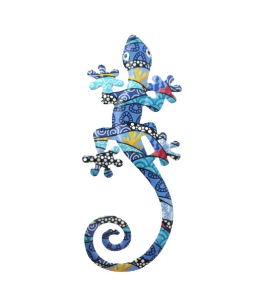 Adorno de Pared Lagarto Azul de Metal, Decoración Creativa para Hogar, Figura de Lagarto Moderno, Original y
