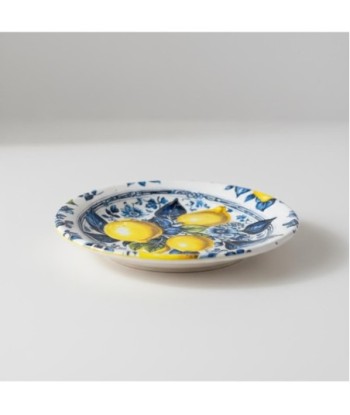 Adorno Decorativo de Pared con Diseño de Limones, Set de 4 Platos de Cerámica para Decoración Interior y Exterior
