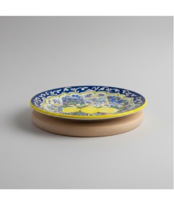 Adorno Decorativo de Pared con Diseño de Limones, Set de 4 Platos de Cerámica para Decoración Interior y Exterior