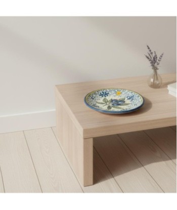 Adorno de Pared Cerámico Diseño Olivo y Lavanda, Decoración para Hogar, Set de 4 Platos Decorativos, Estilo Mediterráneo
