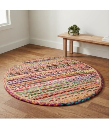 Alfombra Redonda Decorativa, Entrada y Sala, Diseño Moderno, Antideslizante, Ideal para Hogar, 90 cm, Tejido