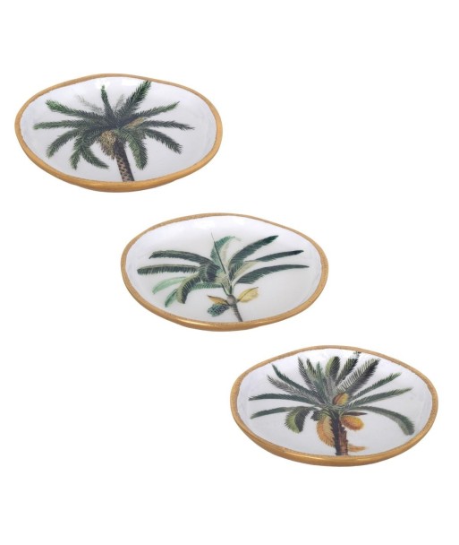 Bandeja Decorativa Palmera 3 Unidades, Diseño Moderno para Hogar, Ideal para Sala, Comedor, Cocina, Aluminio