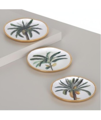 Bandeja Decorativa Palmera 3 Unidades, Diseño Moderno para Hogar, Ideal para Sala, Comedor, Cocina, Aluminio