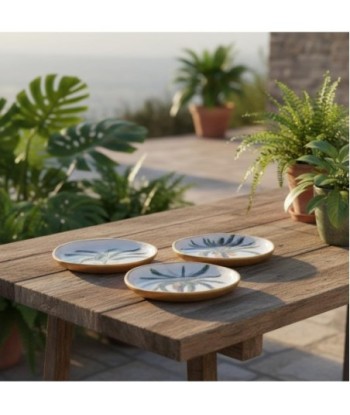 Bandeja Decorativa Palmera 3 Unidades, Diseño Moderno para Hogar, Ideal para Sala, Comedor, Cocina, Aluminio