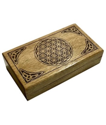 Caja Flor Vida Med - Elegante Almacenamiento de Madera para Decoración y Organización del Hogar