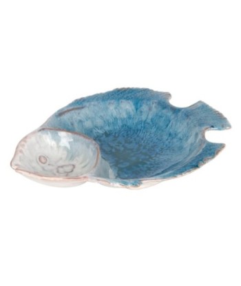 Bandeja Decorativa Pez Azul para Hogar, Cerámica y Gres, Ideal para Centro de Mesa, Diseño Bohemio, Regalo Original