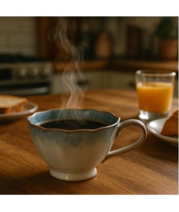Taza de Cerámica Azul para Café o Té, Diseño Bohemio, Ideal para Hogar y Oficina, Regalo Original, 230g