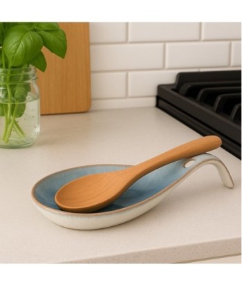 Apoyador de Cuchara de Cocina, Soporte de Cerámica para Utensilios, Bandeja Decorativa para Encimera, Estilo