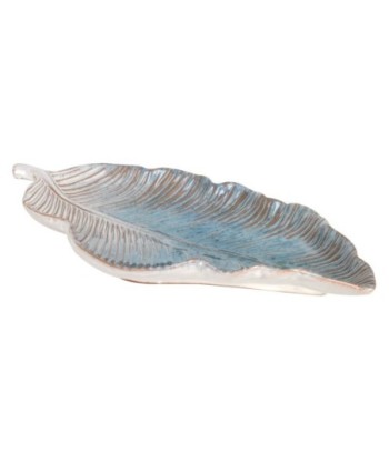 Bandeja Decorativa Hoja Azul, Accesorio de Cerámica para Decoración del Hogar, Diseño Bohemio, Ideal para Regalos