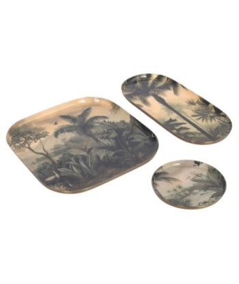 Juego de 3 bandejas decorativas contemporáneas para hogar, cocina y sala de estar, organizador versátil, diseño