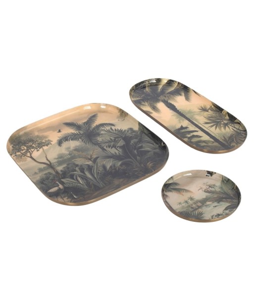 Juego de 3 bandejas decorativas contemporáneas para hogar, cocina y sala de estar, organizador versátil, diseño