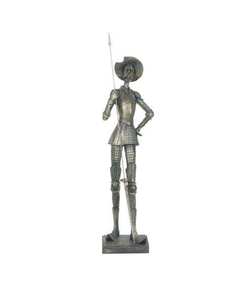 ORIGEN Home Decor Figura Don Quijote Bronce | Figura de Sobremesa Plateado - 57x14x11cm