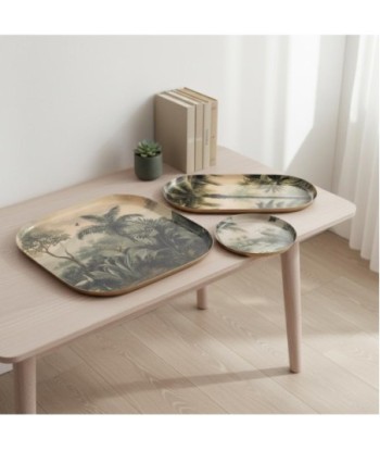 Juego de 3 bandejas decorativas contemporáneas para hogar, cocina y sala de estar, organizador versátil, diseño