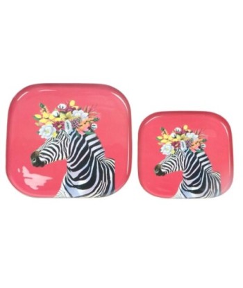 Juego de 2 Bandejas Decorativas Cebra para Hogar, Uso Versátil en Cocina y Sala, Diseño Moderno y Elegante