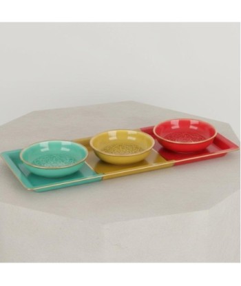 Bandeja Decorativa 3 Unidades, Diseño Estilo India, Ideal para Hogar, Oficina, Regalo, Decoración Versátil