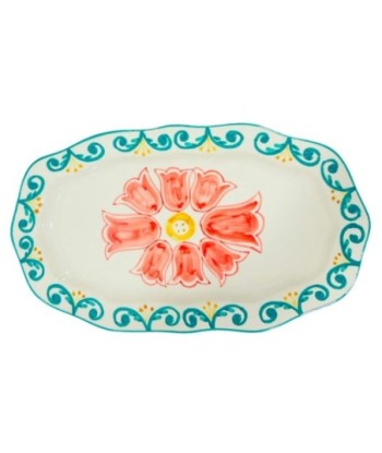 Bandeja Decorativa Cerámica Bohemia para Hogar, Estilo Moderno y Elegante, Ideal para Comedor, Cocina y Sala