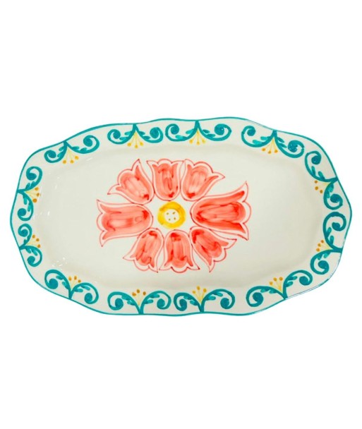 Bandeja Decorativa Cerámica Bohemia para Hogar, Estilo Moderno y Elegante, Ideal para Comedor, Cocina y Sala
