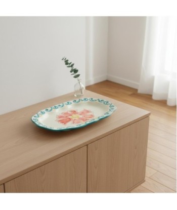 Bandeja Decorativa Cerámica Bohemia para Hogar, Estilo Moderno y Elegante, Ideal para Comedor, Cocina y Sala