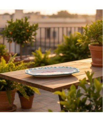 Bandeja Decorativa Cerámica Bohemia para Hogar, Estilo Moderno y Elegante, Ideal para Comedor, Cocina y Sala