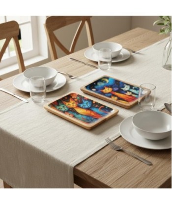 Bandeja Decorativa para Gato, Ideal para Cocina y Hogar, Diseño Multicolor, Madera Resistente, Uso Versátil