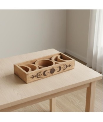 Bandeja Tarot Decorativa Madera Mango, Diseño Étnico, Accesorio Espiritual, Ideal para Lectura de Cartas y Decoración