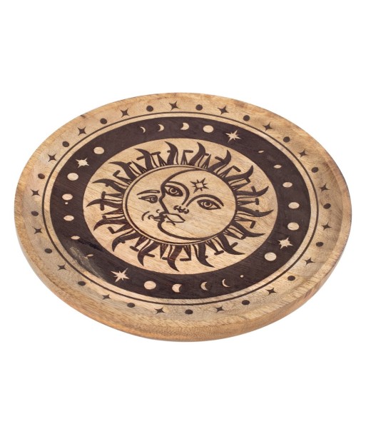 Bandeja Decorativa Sol y Luna de Madera para Decoración del Hogar, Diseño Étnico, Ideal para Regalos y Decoración