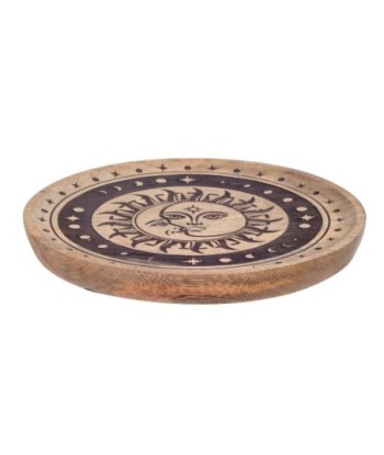 Bandeja Decorativa Sol y Luna de Madera para Decoración del Hogar, Diseño Étnico, Ideal para Regalos y Decoración