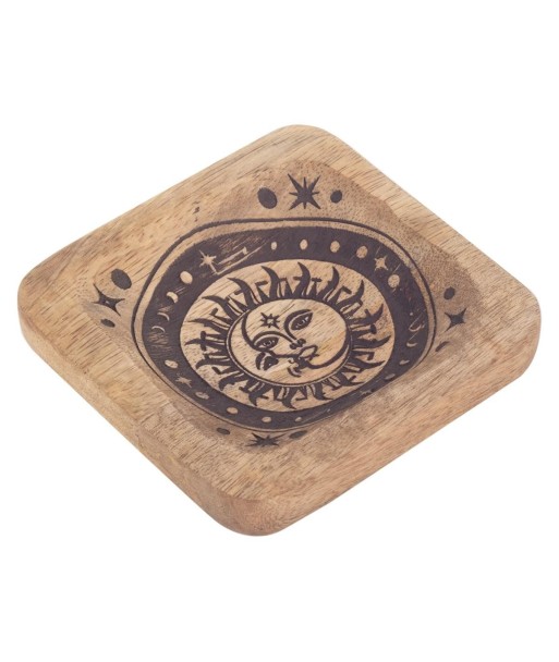 Bandeja Decorativa Sol y Luna Pequeña para Hogar, Diseño Étnico, Ideal para Decoración de Mesas y Estantes