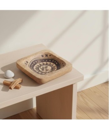 Bandeja Decorativa Sol y Luna Pequeña para Hogar, Diseño Étnico, Ideal para Decoración de Mesas y Estantes