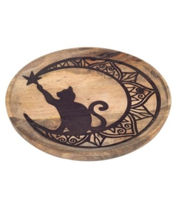 Bandeja Decorativa para Gatos de Madera, Diseño Étnico, Ideal para Decoración del Hogar y Regalos Originales