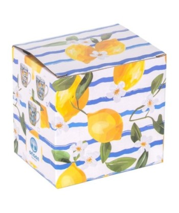 Mug Limones con Caja Regalo - Taza de Porcelana Ideal para Regalos y Decoración de Cocina